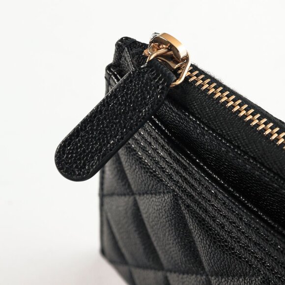 Chanel Black Caviar Leather Quilted Boy Zip Pouch - Picture 7 of 11